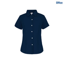 Women’s Short Sleeve Silhouette Twill Shirt (Navy)
