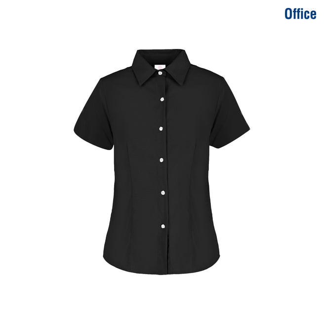Women’s Short Sleeve Silhouette Twill Shirt (Black)