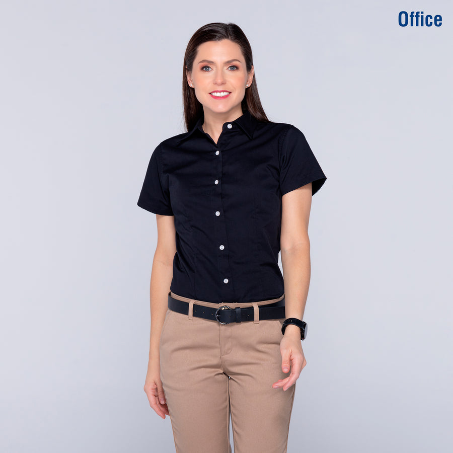 black short sleeve dress shirt womens The Supima Cotton Short-Sleeve Shirt Dress