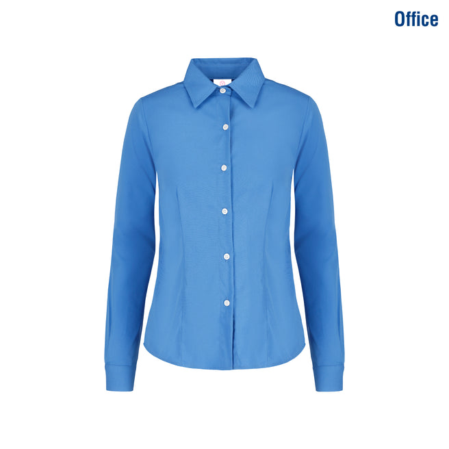 Women’s Long Sleeve Silhouette Twill Shirt (French blue)