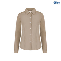 Women’s Long Sleeve Silhouette Twill Shirt (Beige)