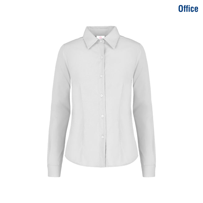 Women’s Long Sleeve Silhouette Twill Shirt (White)