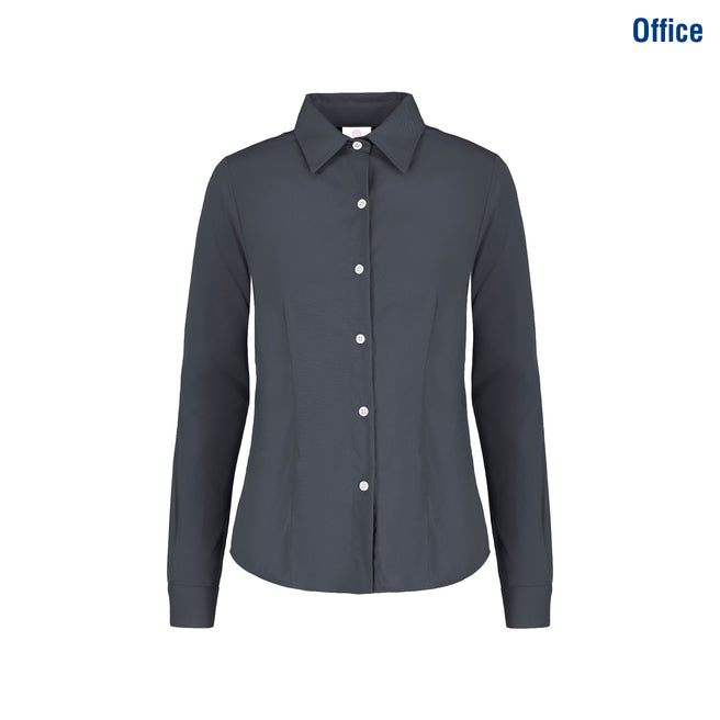 Women’s Long Sleeve Silhouette Twill Shirt (Grey)