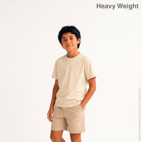 Kid’s Unisex Heavy Weight Crew Neck Short Sleeve T-Shirt (Sand)