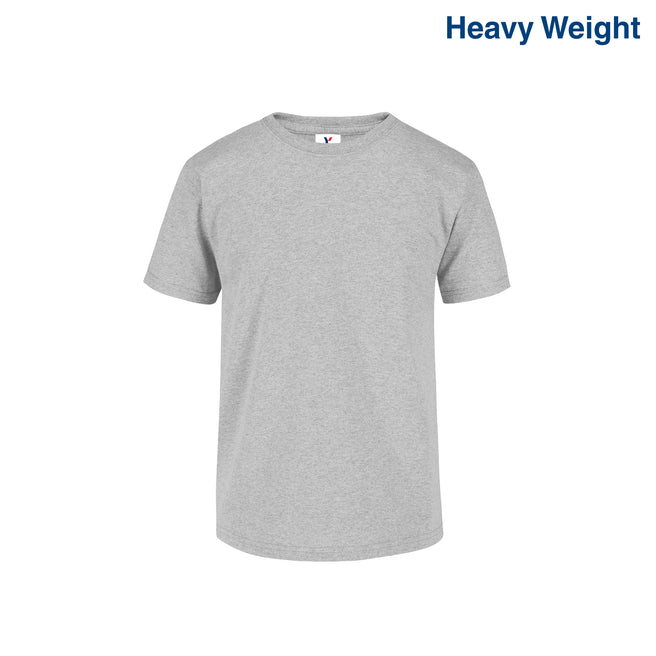 Youth’s Heavy Weight Crew Neck Short Sleeve T-Shirt (Heather grey)