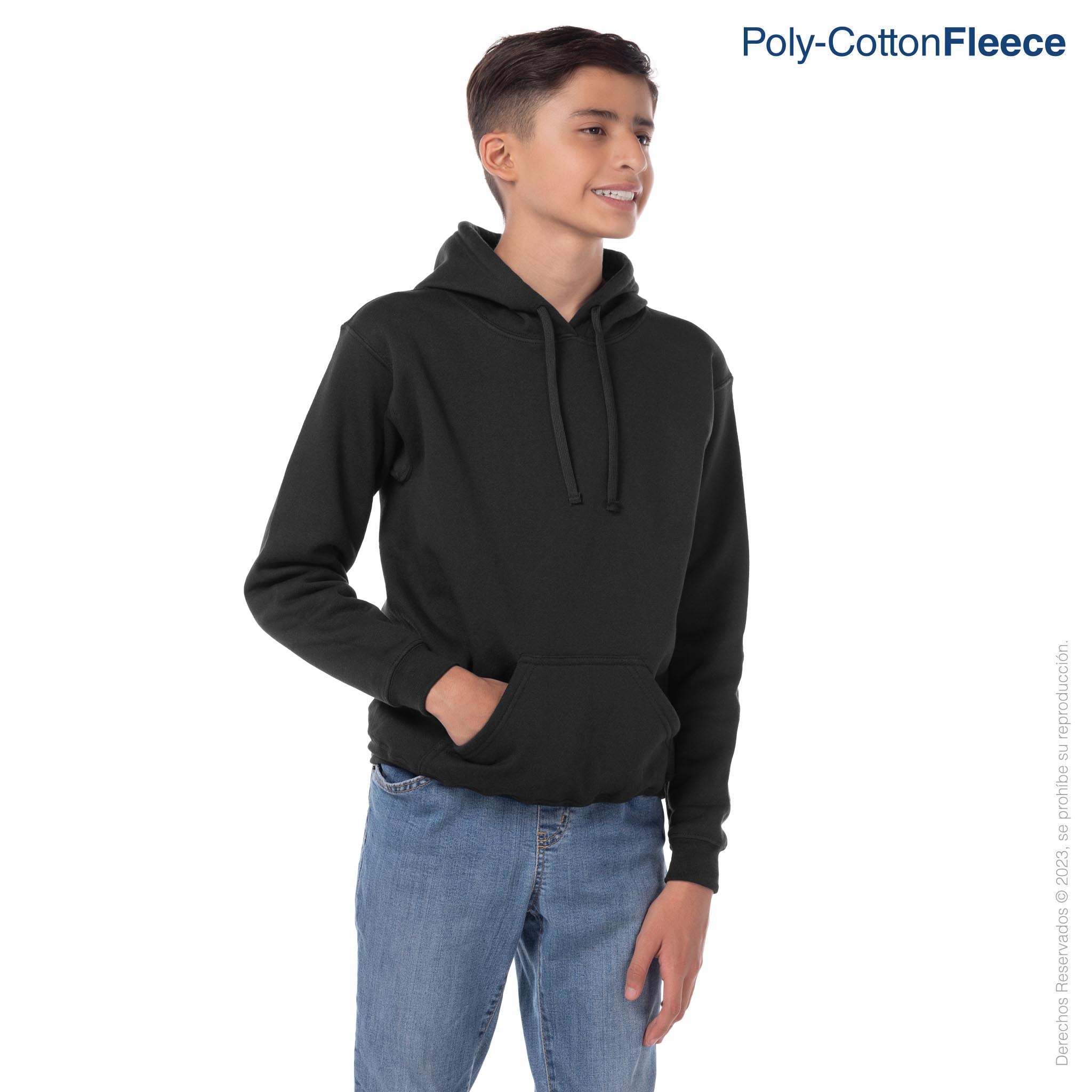 Youth's Unisex Hooded Sweatshirt With Kangaroo Pocket (New Intense