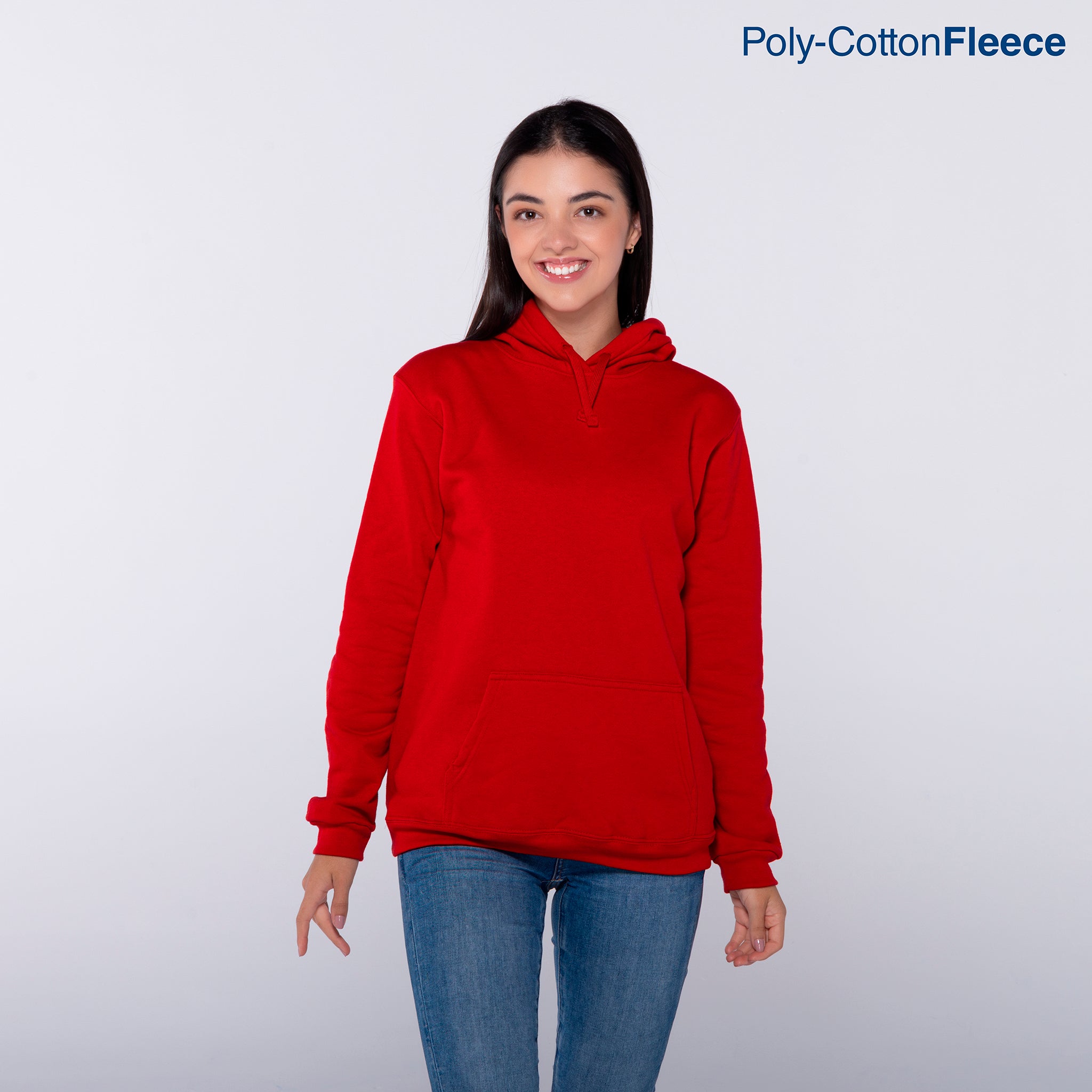 Youth's Unisex Hooded Sweatshirt With Kangaroo Pocket (Red