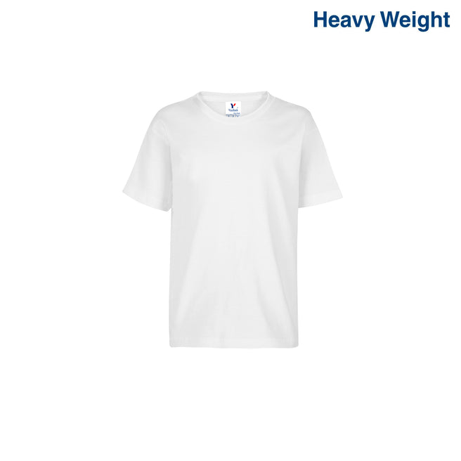 Kid’s Unisex Heavy Weight Crew Neck Short Sleeve T-Shirt (White)