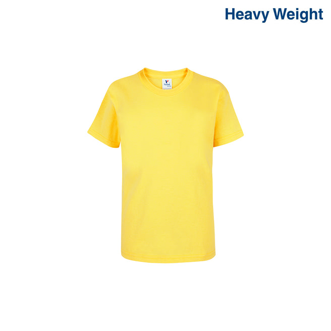 Kid’s Unisex Heavy Weight Crew Neck Short Sleeve T-Shirt (Bright Yellow)