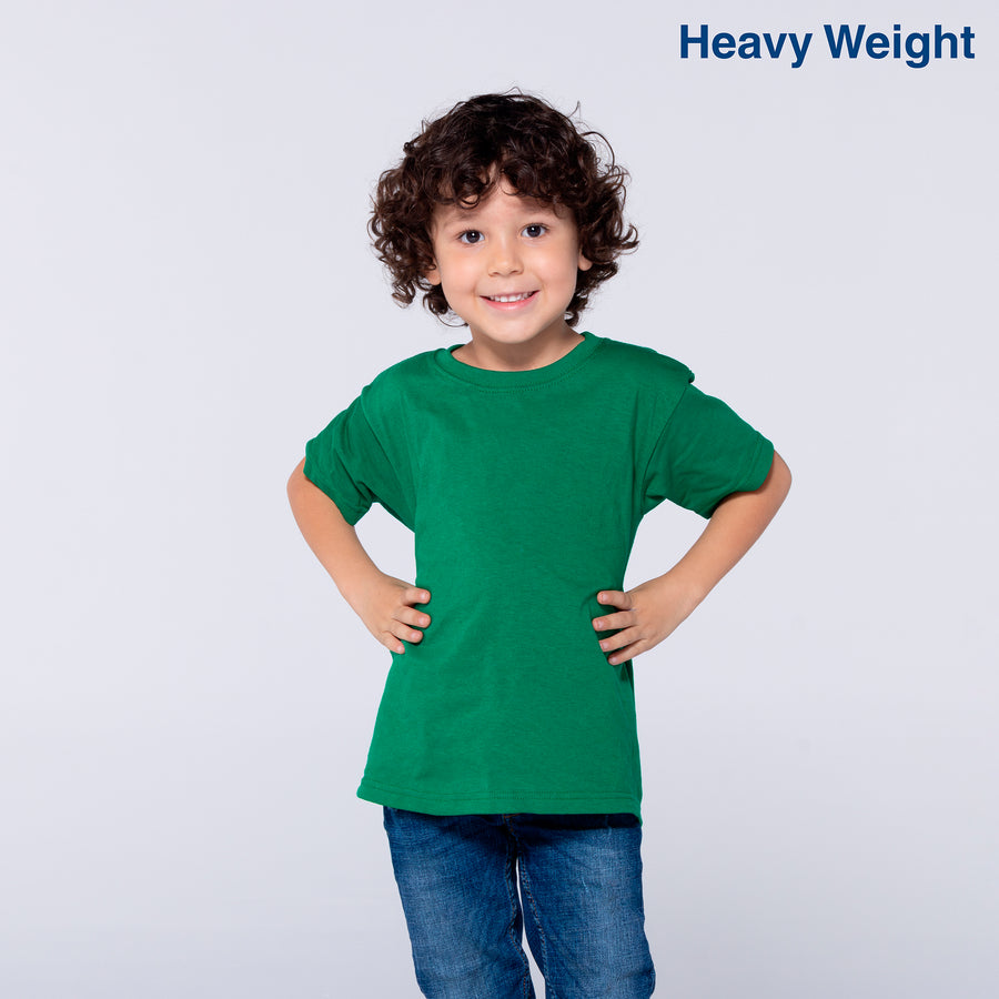 Kid’s Unisex Heavy Weight Crew Neck Short Sleeve T-Shirt (Jade)