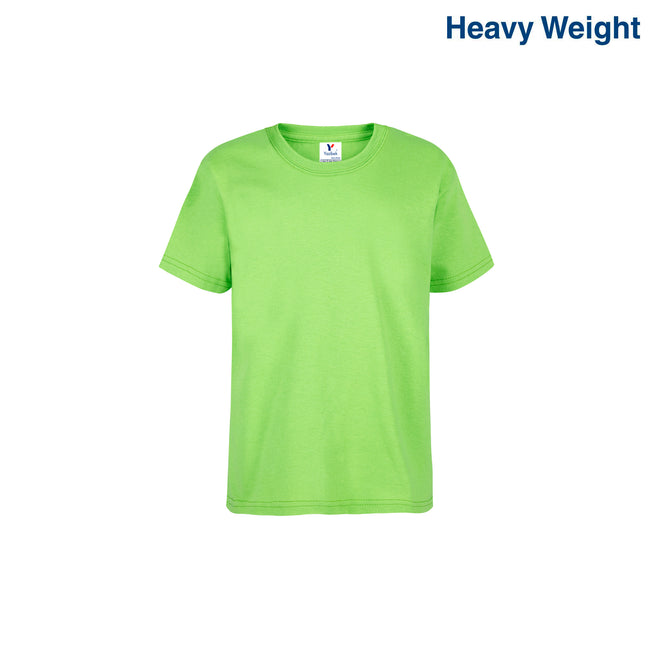 Kid’s Unisex Heavy Weight Crew Neck Short Sleeve T-Shirt (Lime)