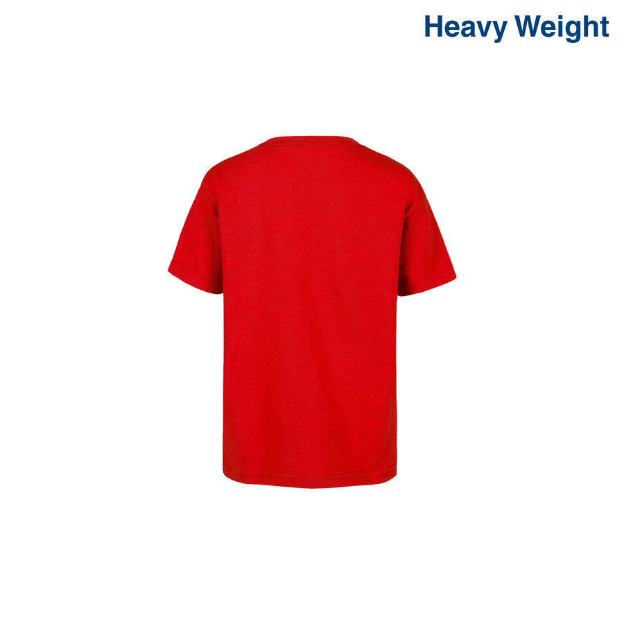 Kid’s Unisex Heavy Weight Crew Neck Short Sleeve T-Shirt (Red)