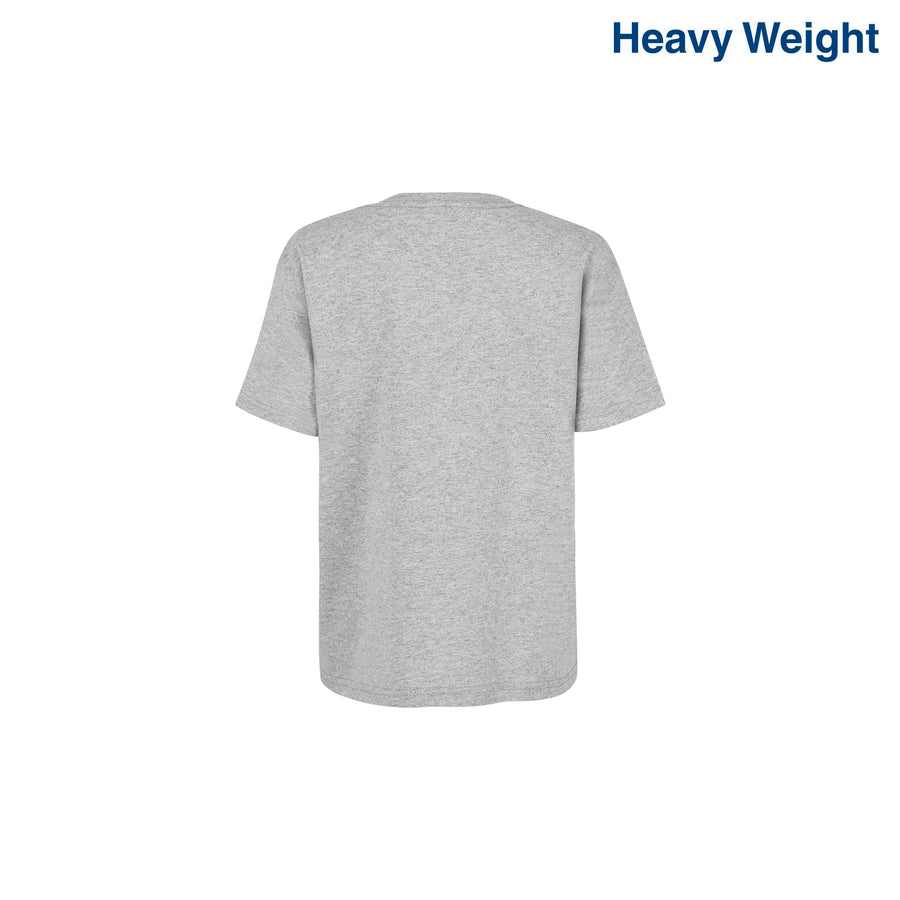 Kid’s Unisex Heavy Weight Crew Neck Short Sleeve T-Shirt (Heather Grey)