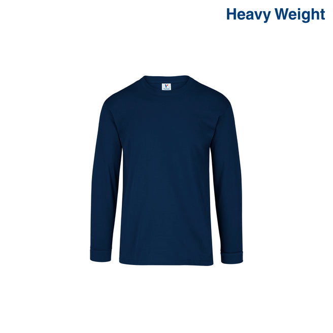 Kid’s Heavy Weight Crew Neck Long Sleeve T Shirt (Navy)