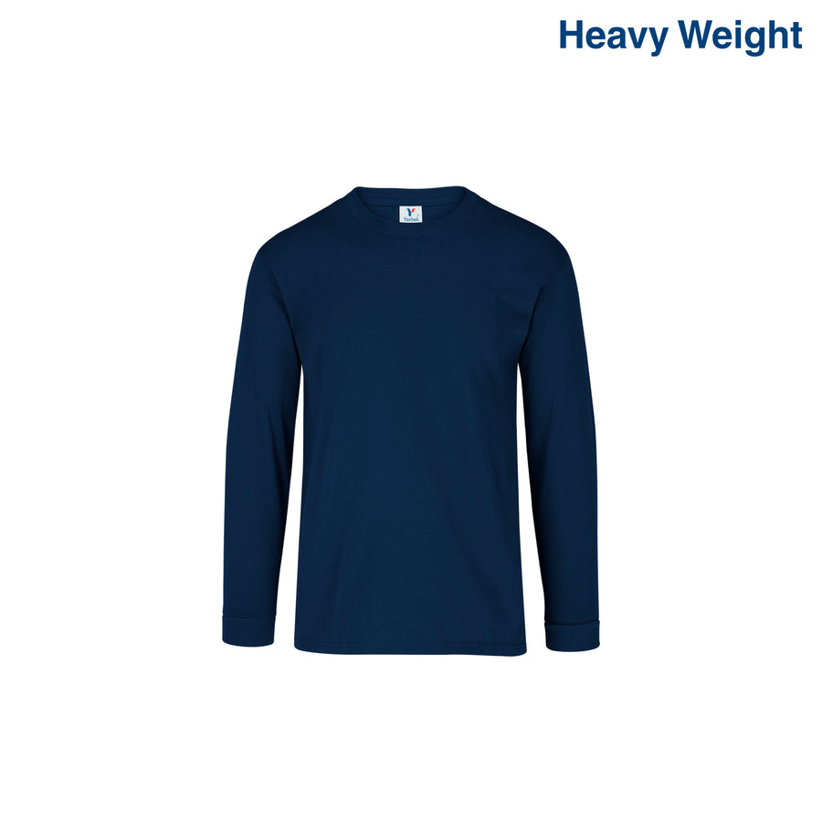 Kid’s Heavy Weight Crew Neck Long Sleeve T Shirt (Navy)