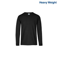 Kid’s Heavy Weight Crew Neck Long Sleeve T Shirt (Black)