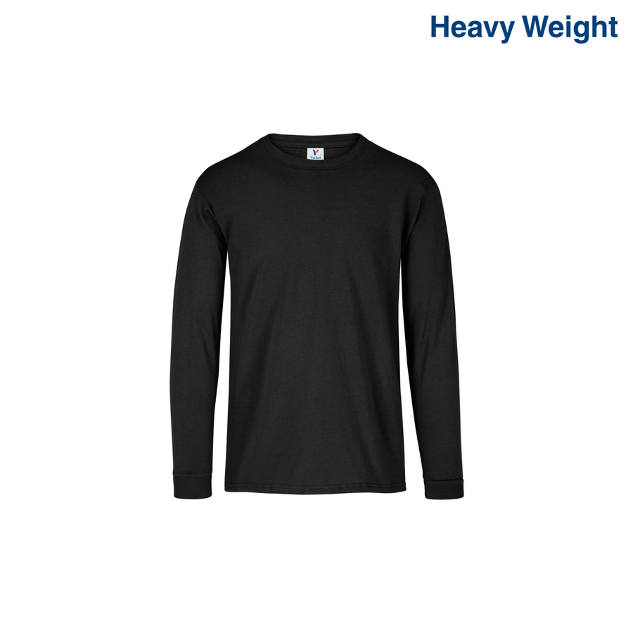 Kid’s Heavy Weight Crew Neck Long Sleeve T Shirt (Black)