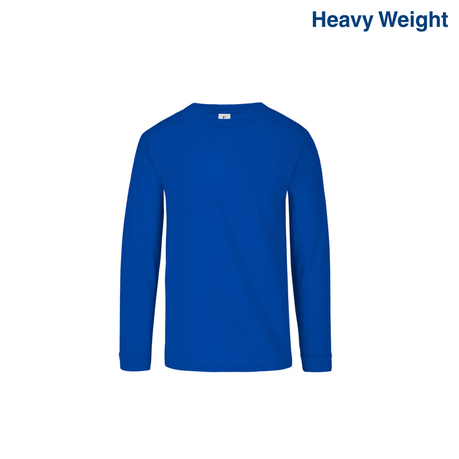 Kid’s Heavy Weight Crew Neck Long Sleeve T Shirt (Royal)