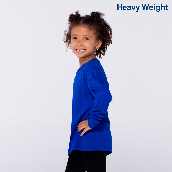 Kid’s Heavy Weight Crew Neck Long Sleeve T Shirt (Royal)