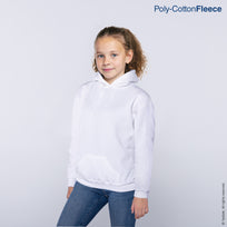 Kid's Unisex Hooded Sweatshirt With Kangaroo Pocket (White)