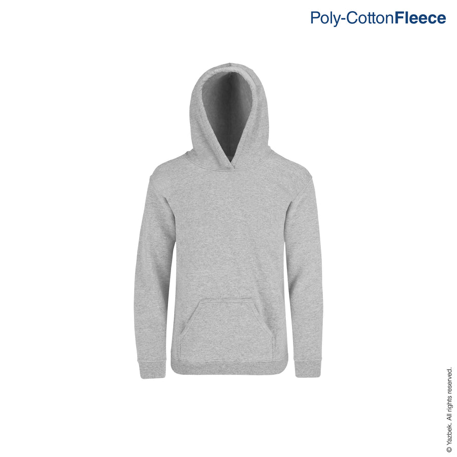 Kid's Unisex Hooded Sweatshirt With Kangaroo Pocket (Heather Grey)