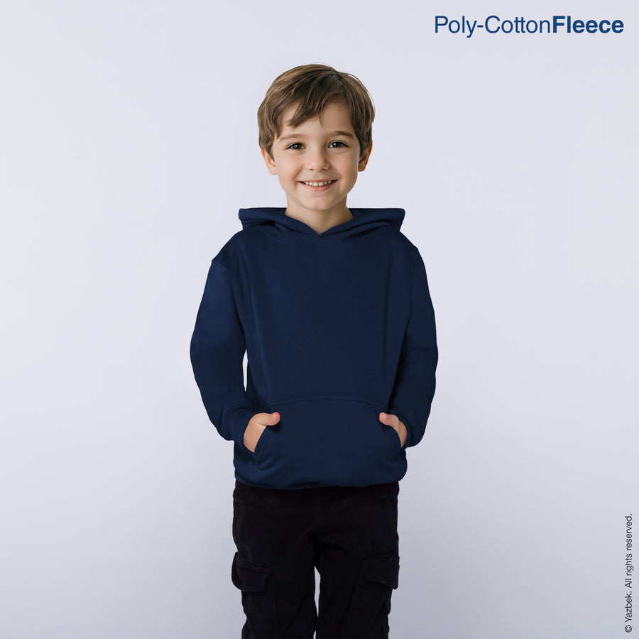 Kid's Unisex Hooded Sweatshirt With Kangaroo Pocket (Navy)