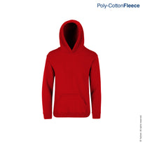 Kid's Unisex Hooded Sweatshirt With Kangaroo Pocket (Red)