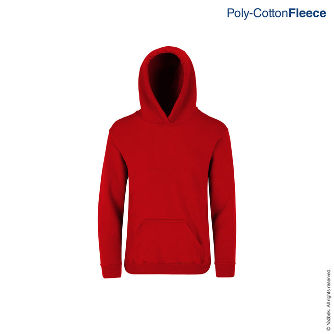 Kid's Unisex Hooded Sweatshirt With Kangaroo Pocket (Red)