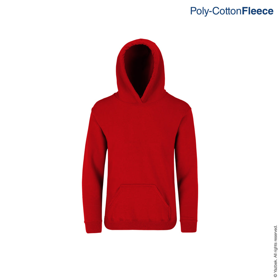 Kid's Unisex Hooded Sweatshirt With Kangaroo Pocket (Red)