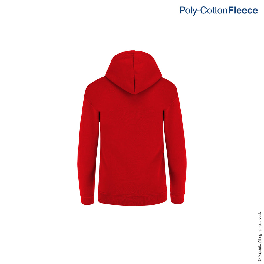 Kid's Unisex Hooded Sweatshirt With Kangaroo Pocket (Red)