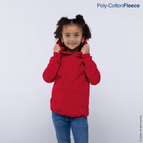 Kid's Unisex Hooded Sweatshirt With Kangaroo Pocket (Red)
