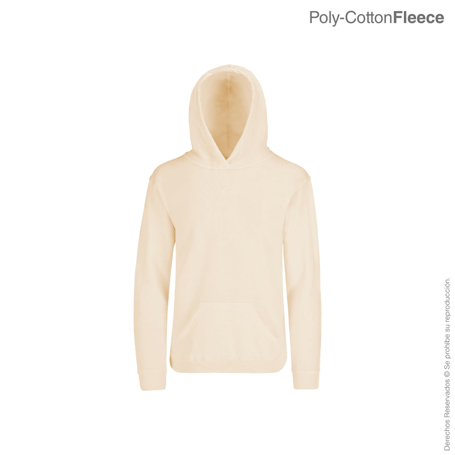 Kid's Unisex Hooded Sweatshirt With Kangaroo Pocket (Sand)
