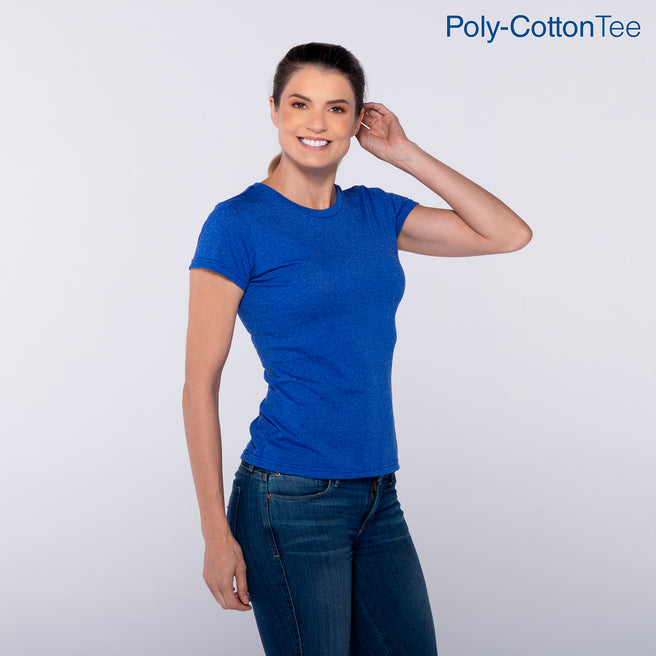 Women’s Crew Neck Short Sleeve Silhouette T-Shirt (Heather Royal)