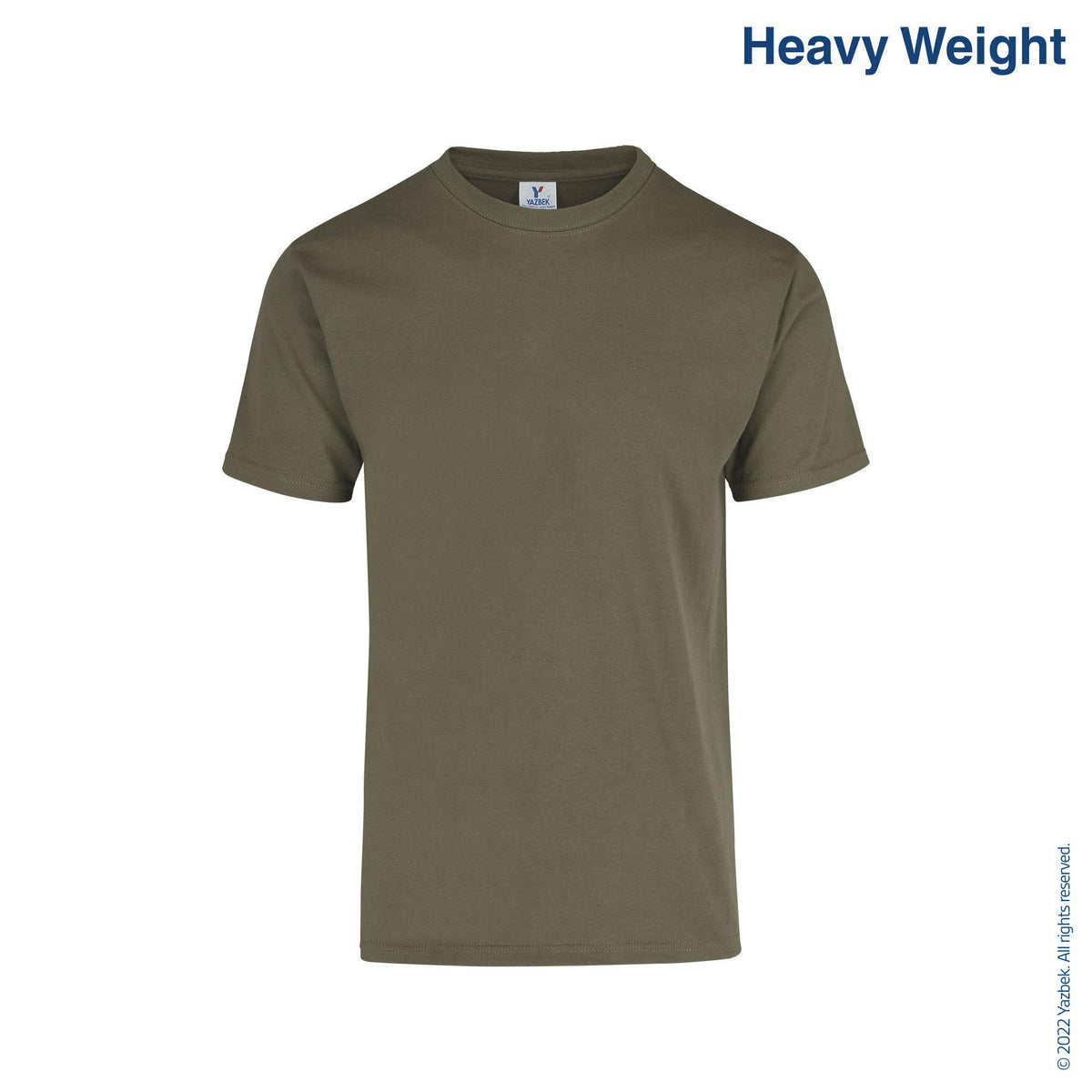 Adult Unisex Heavy Weight Crew Neck Short Sleeve T Shirt (Olive ...