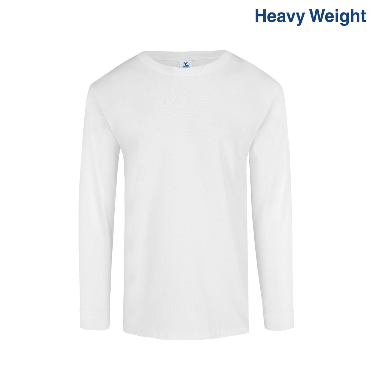 Men’s Heavy Weight Crew Neck Long Sleeve T Shirt (White) – Yazbek USA Mint