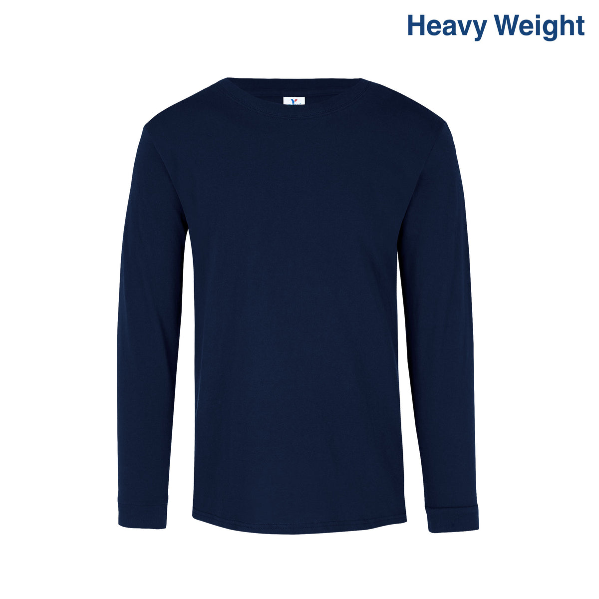 Adult Unisex Heavy Weight Crew Neck Long Sleeve T Shirt (Navy) – Yazbek ...