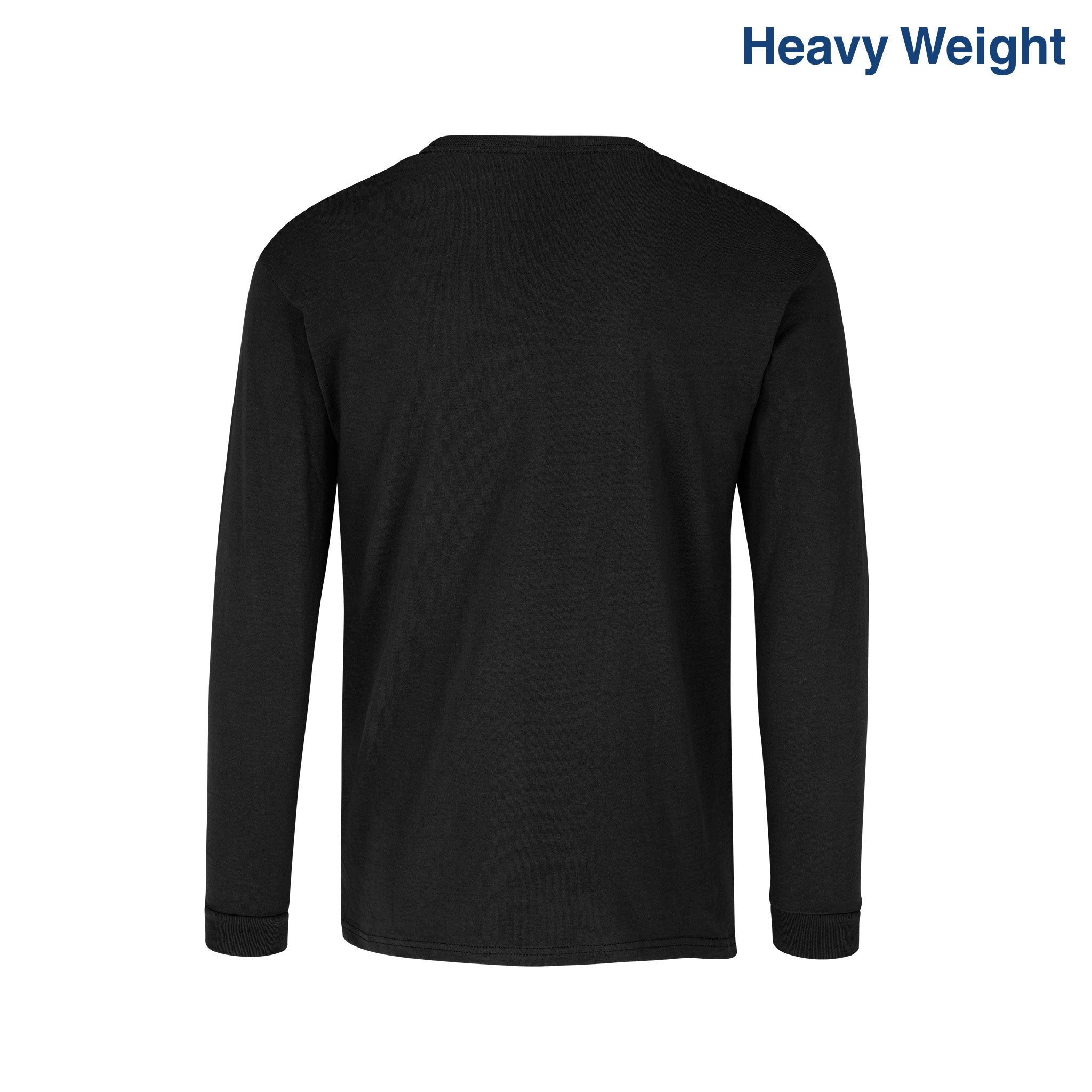 Men's Heavy Weight Crew Neck Long Sleeve T Shirt (Black 