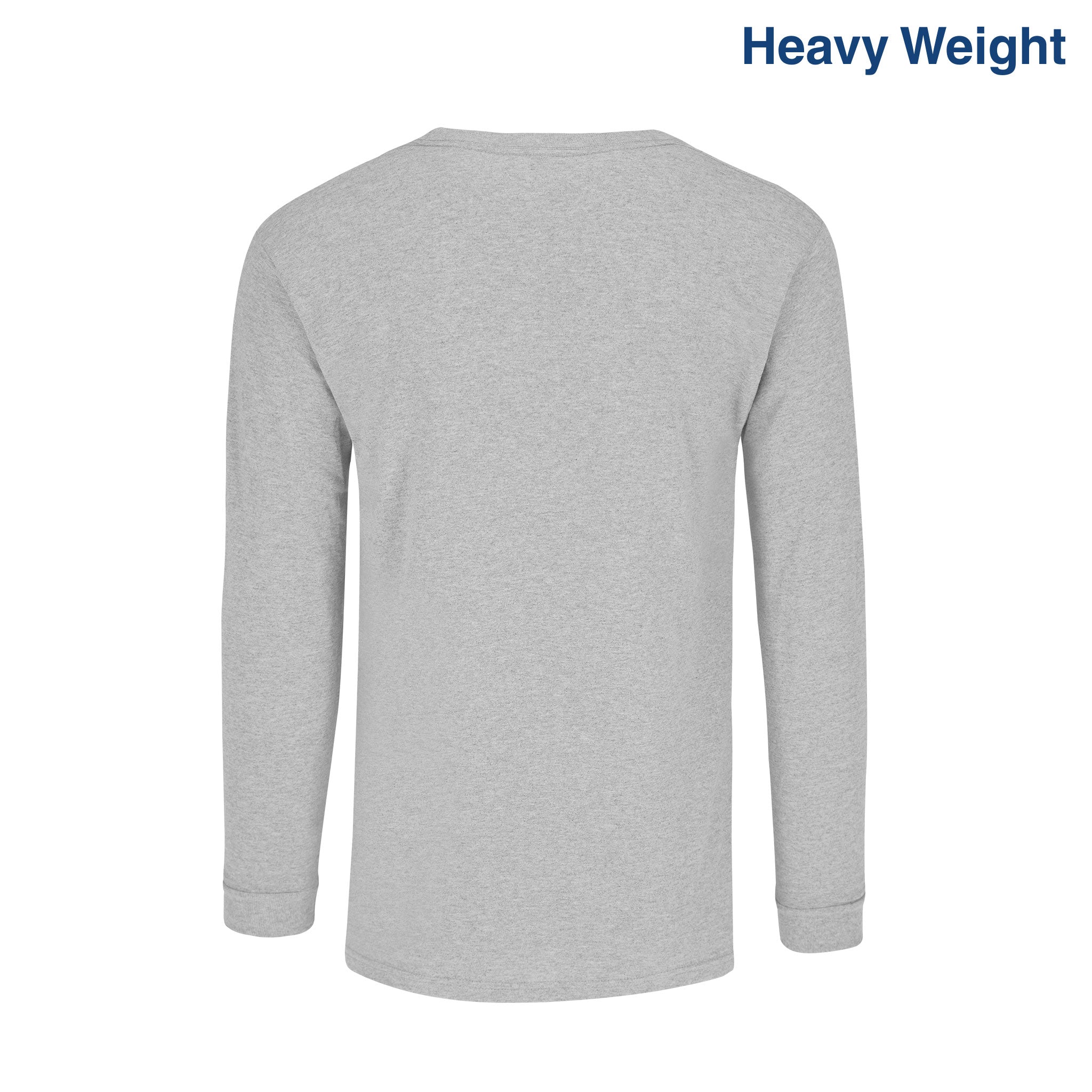 Men’s Heavy Weight Crew Neck Long Sleeve T Shirt (Heather Grey)