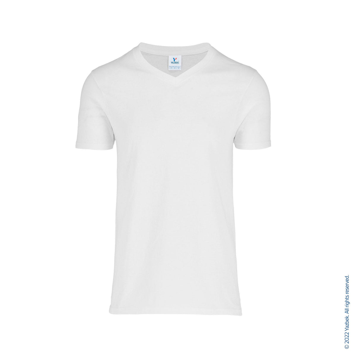 Men’s V-Neck Short Sleeve T Shirt (White) – Yazbek USA Mint