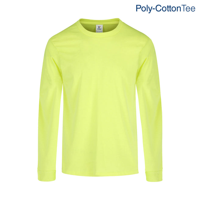 Adult Unisex Crew Neck Long Sleeve T-Shirt (Neon Yellow)