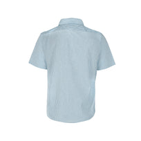Adult Unisex Short Sleeve Oxford Stripes Shirt (Light Blue & White Stripes)