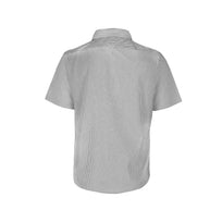 Adult Unisex Short Sleeve Oxford Stripes Shirt (Grey & White Stripes)