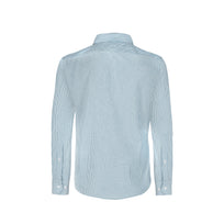 Adult Unisex Long Sleeve Oxford Stripes Shirt (Light Blue & White Stripes)