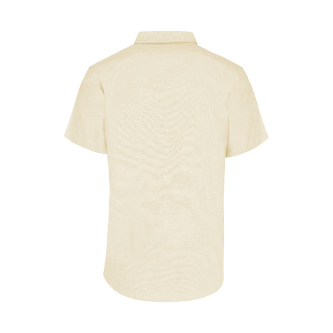 Adult Unisex Short Sleeve Oxford Shirt (Light Yellow)