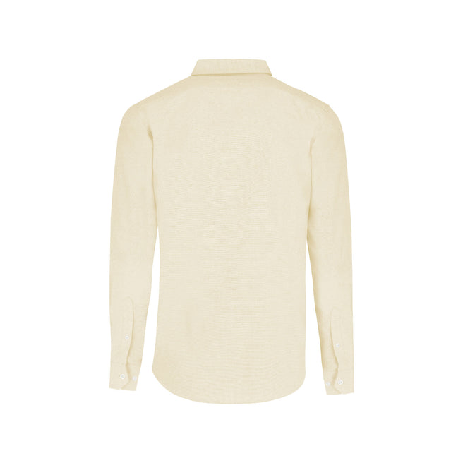 Adult Unisex Long Sleeve Oxford Shirt (Light Yellow)