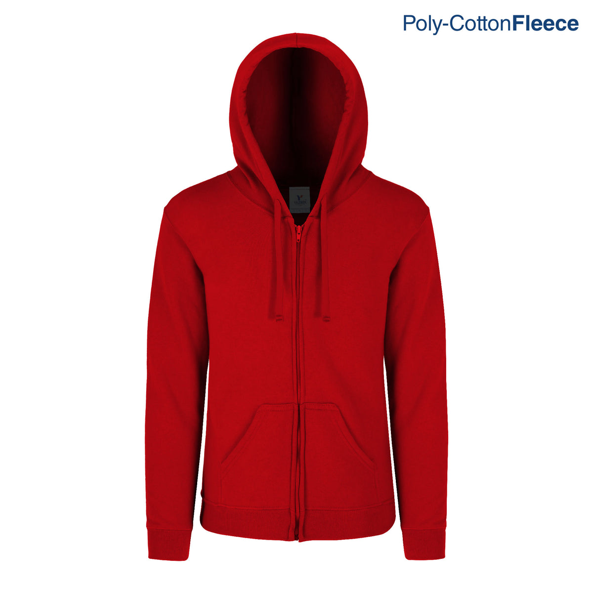 Adult’s Unisex Full Zip Hooded Sweatshirt With Kangaroo Pocket (Red ...