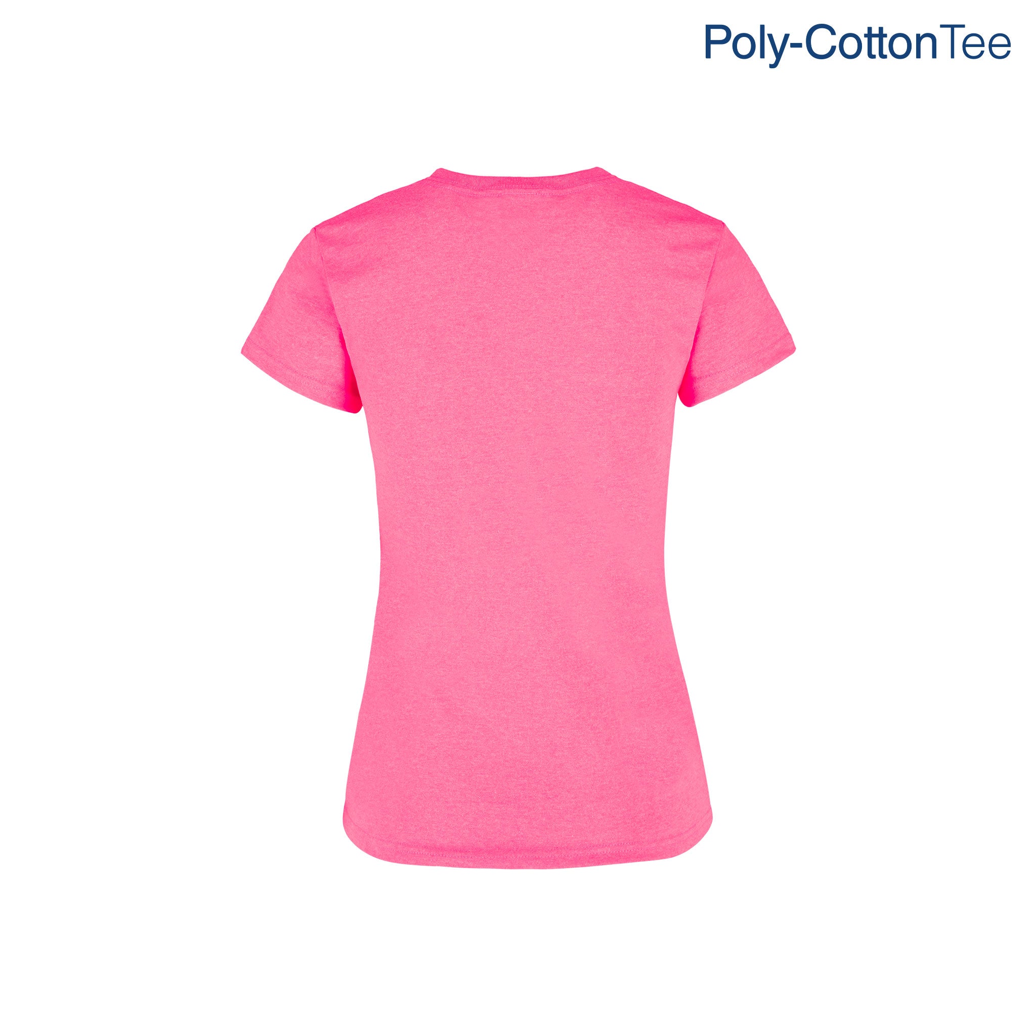 Women's Crew Neck Short Sleeve Silhouette T-Shirt (Neon Pink
