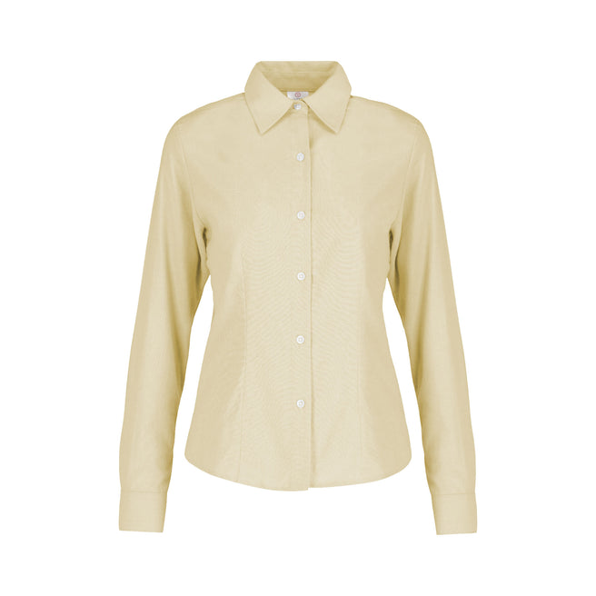 Women’s Long Sleeve Silhouette Oxford Shirt (Light Yellow)