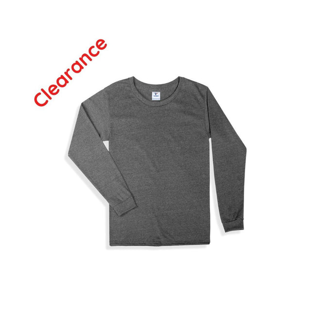 Adult Unisex Crew Neck Long Sleeve T-Shirt (Heather black)