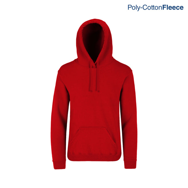 Youth’s Unisex Hooded Sweatshirt With Kangaroo Pocket (Red)